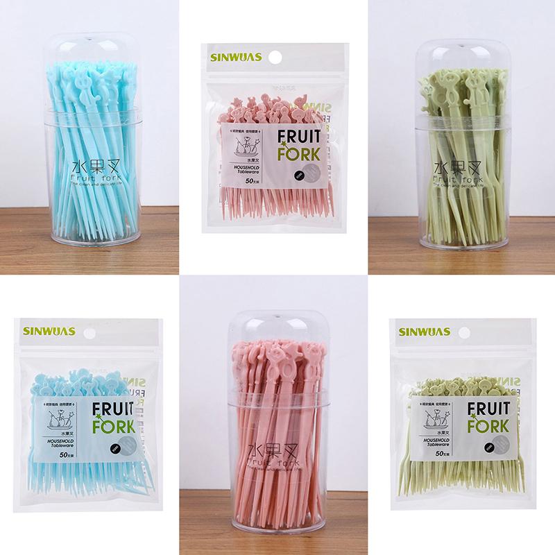 50Pcs Cute Mini Animal Cartoon Food Picks Children Snack Cake Dessert Food Fruit Forks Lunch Bento Accessories Party Decor