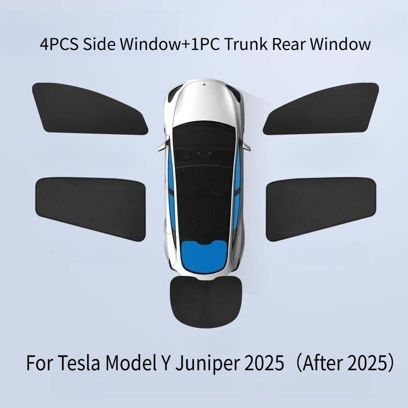 For Tesla Model Y Juniper 2025 Car Side Window Sun Shade Curtain Summer Sun Protection Sunshade Cover UV Car Privacy Curta