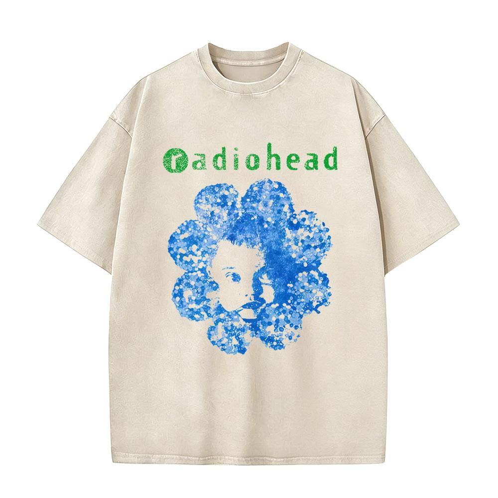 Washed Vintage Rock Band Radiohead Pablo Honey Graphic T-shirt Men Women Retro Gothic Punk Streetwear Men s Oversized T Shirts S разноцветный