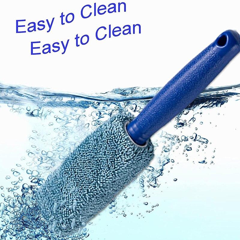 Car Wheel Wash Cleaning Car Wash Portable Microfiber Wheel Tire Rim Brush for Car with Plastic Handle Auto Washing Cleaner Tools