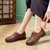 New Beef Tendon Sole Leather Mother Shoes Low Heel Middle and Old Casual Retro Lace-up Women's Shoes