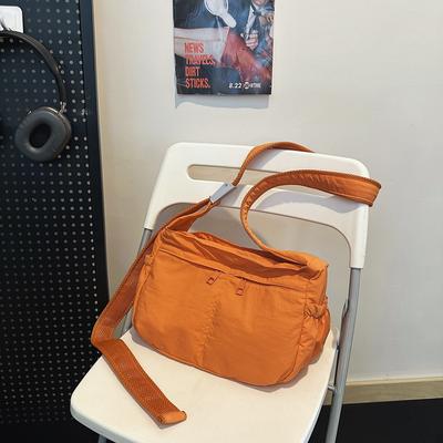 Bolsa transversal versátil para mulheres bolsa de grande capacidade com zíper monocromática multifuncional