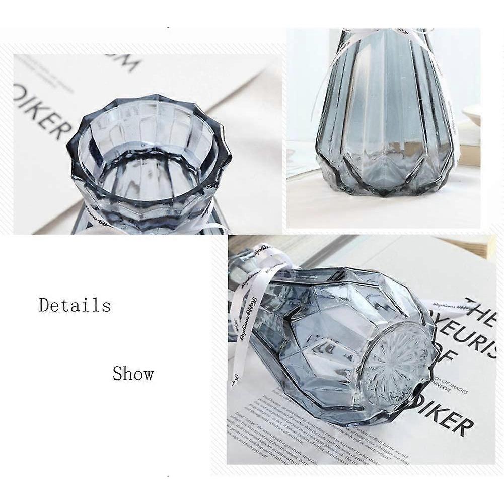 Glass Vase Vase Solid Color Clear Style Pink Glass Water Bottle Jug 14.5cm High Decorative Home Wedd