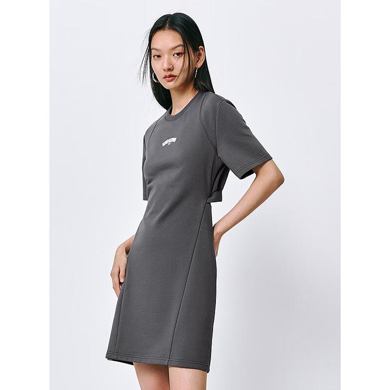 PEACEBIRD Women's Round Neck Backless Short Dress
