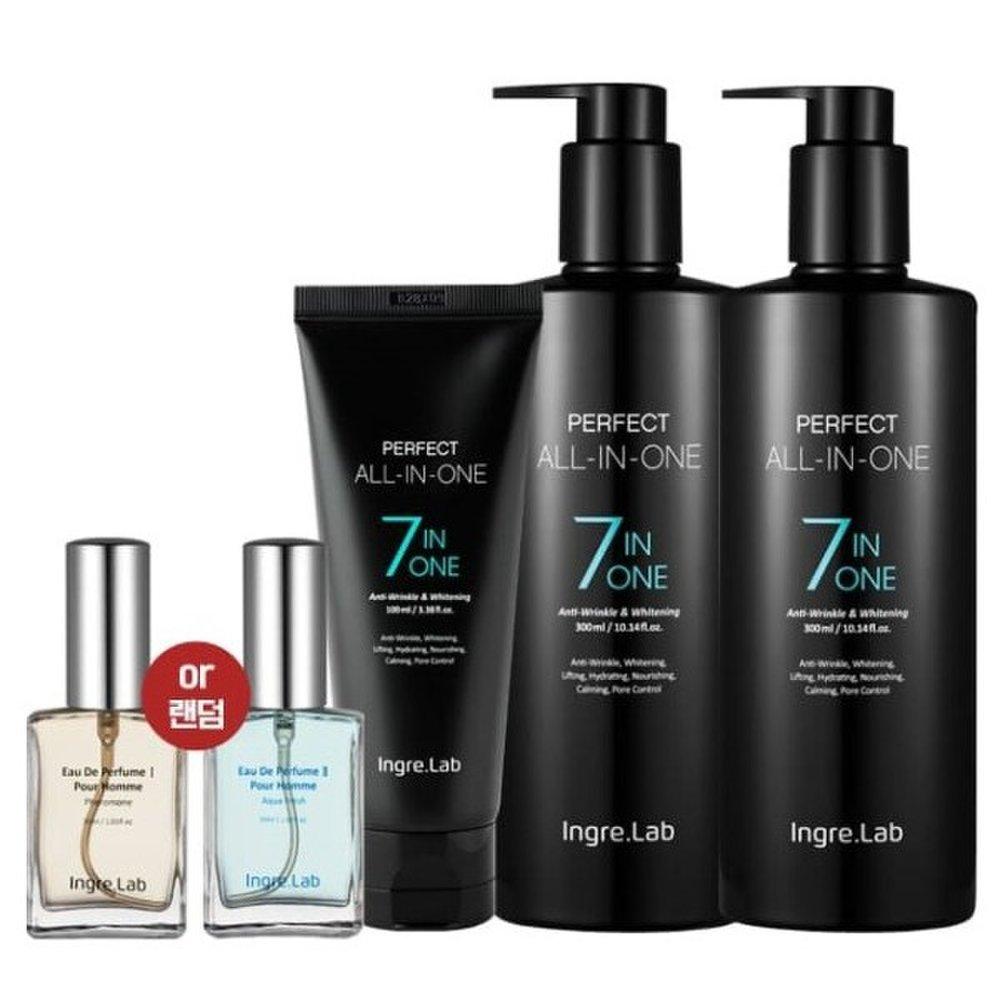INGRE.LAB Perfect All-in-One 4 Types Skin Lotion 300ml X 2 + 1 Travel 100ml X Men's Cosmetics Essence