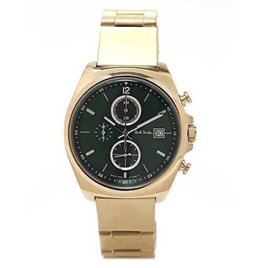 

Paul Smith Watch New Finaleyes Chronograph Dark Green Gold Men s BA2-024-41 [Item]