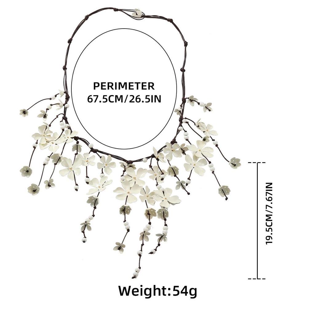 Z New 2024 Bohemian Multi-Layer Floral Retro Necklace for Women