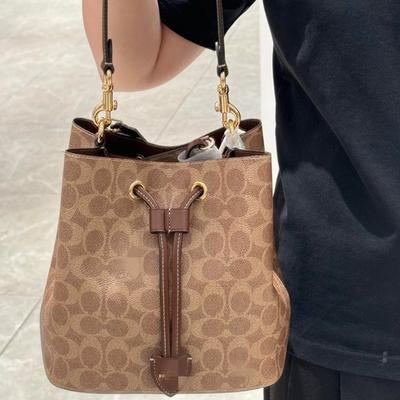 New Presbyopia Retro Drawstring Bucket Bag Large Capacity Underarm Bag Single Shoulder Messenger Bag Women