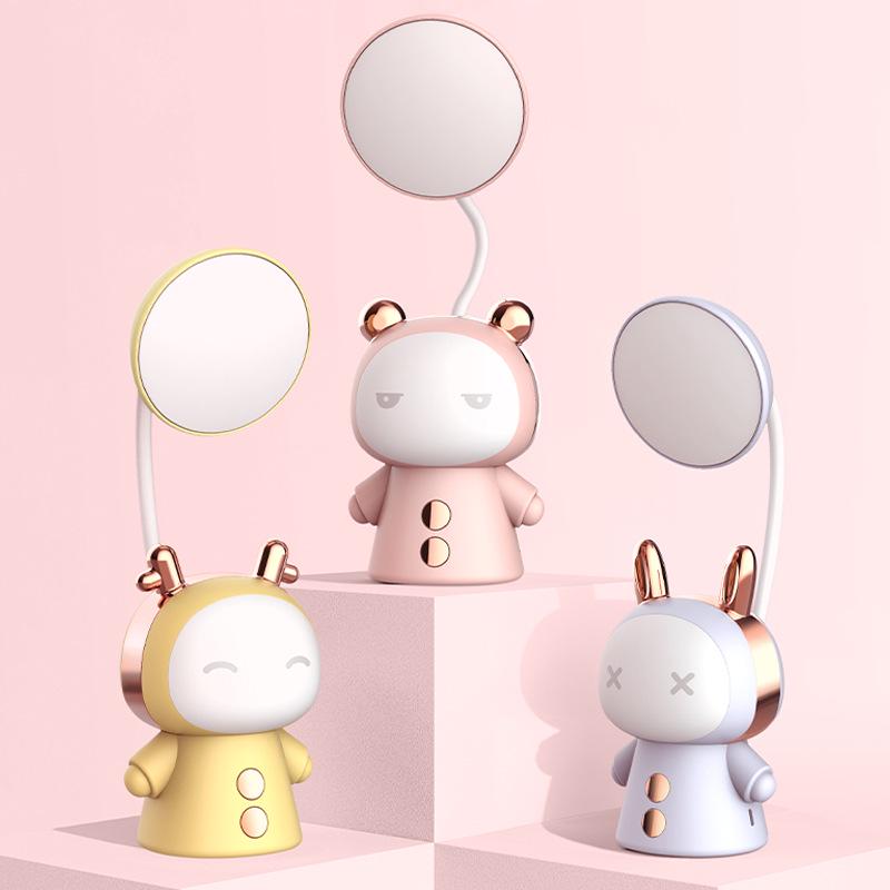 Multifunctional Folding Cartoon Desk Lamp with USB Charging and Eye-Protection for Study, Dormitory, and Bedside Use