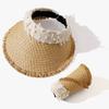 UV Protection Empty Top Straw Hat Woven Straw Folding Sunshade Hat Sunscreen Hat  Beach Vacation