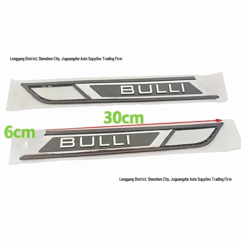 Volkswagen BULLI Silber & Schwarz Kotflügel Tür Embleme