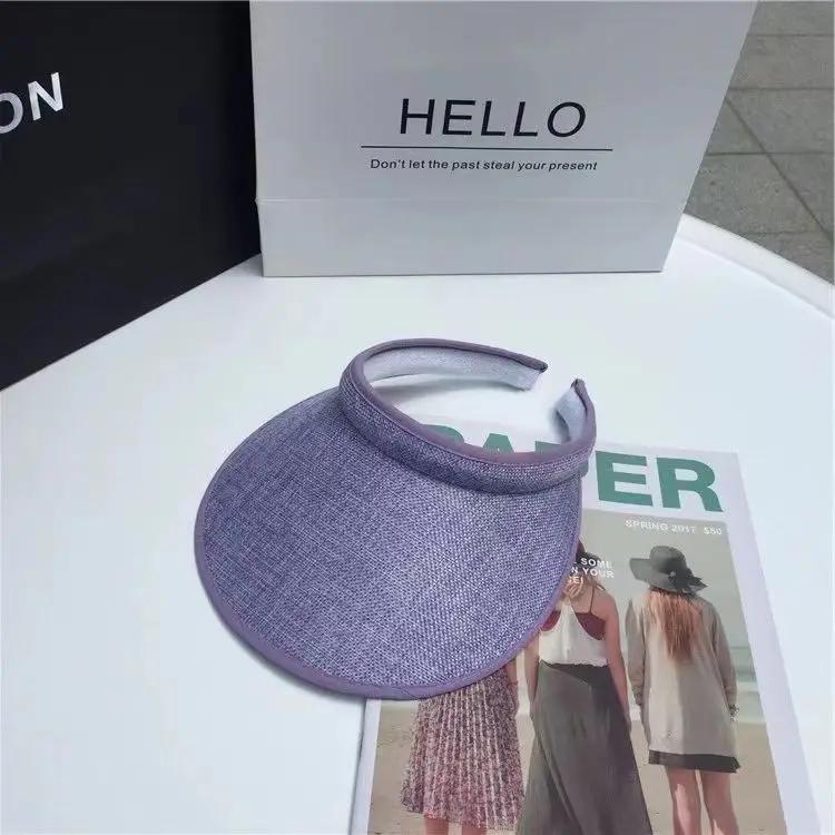 

2025 New Summer Women s Casual Sun Visor Caps Straw Hats Adult Beach Top Hats GirlsBaseball Caps Summer Hat Outdoor Adult size (54-58cm) фіолетовий