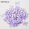 50/100 pezzi Rosa Bianco Kawaii Fiocco Ciondolo per Unghie 3D Resina Fiocco Flatback Gemme per Unghie 8*10mm Strass Gioielli per Nail Art #Papillon