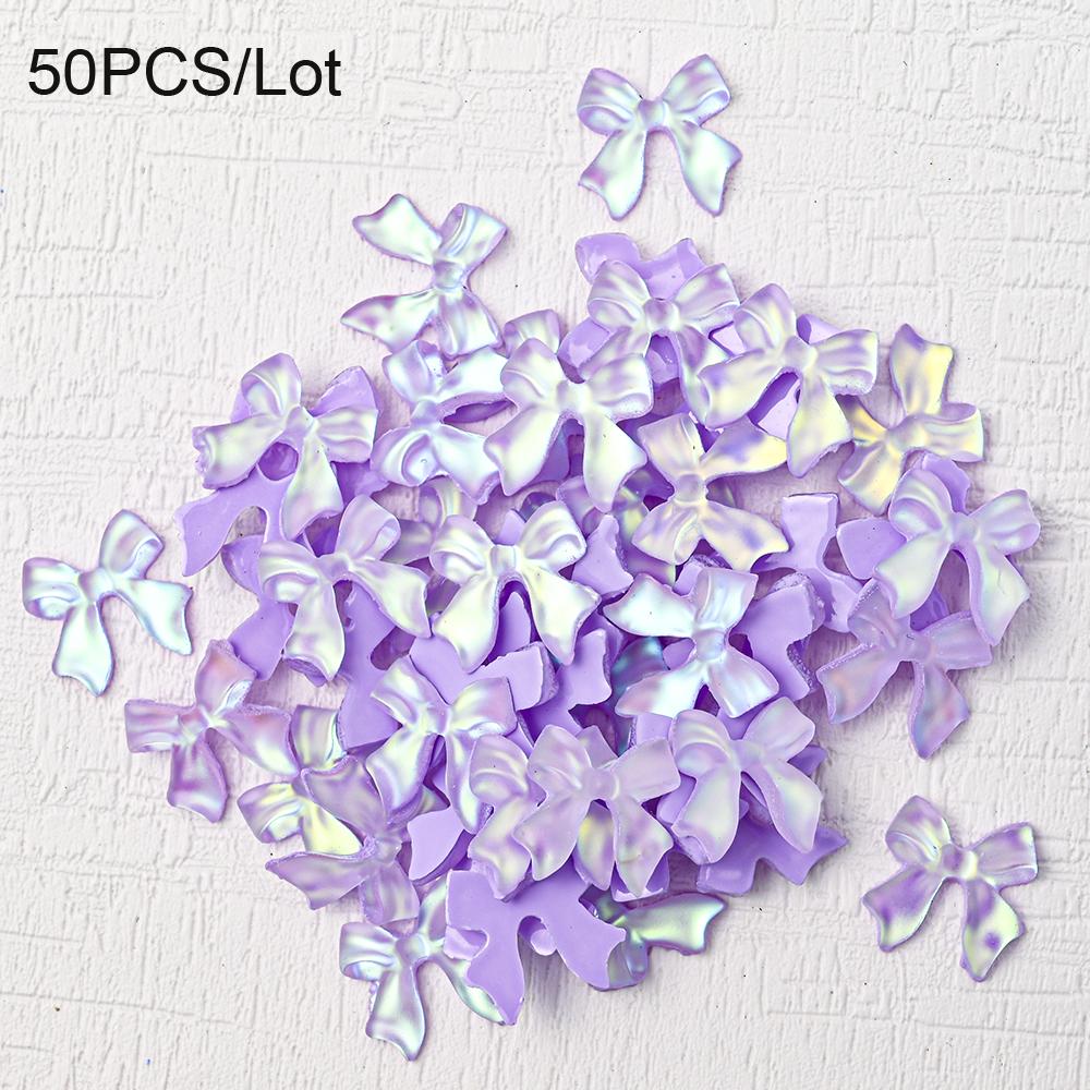 50/100 pezzi Rosa Bianco Kawaii Fiocco Ciondolo per Unghie 3D Resina Fiocco Flatback Gemme per Unghie 8*10mm Strass Gioielli per Nail Art #Papillon