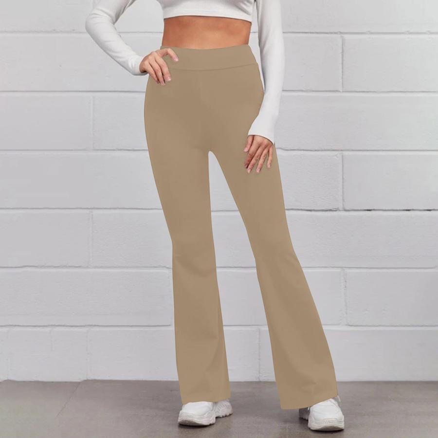 Women's Elastic Waist Solid Color Yoga Pants Athletic Running Casual Leggings