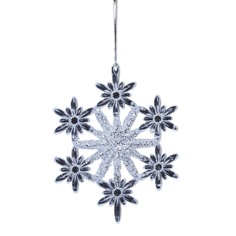 Shatterproof Acrylic Christmas Tree Decoration Glittering Snowflake Deer Butterfly Pendant Holiday Tree Hanging Ornament