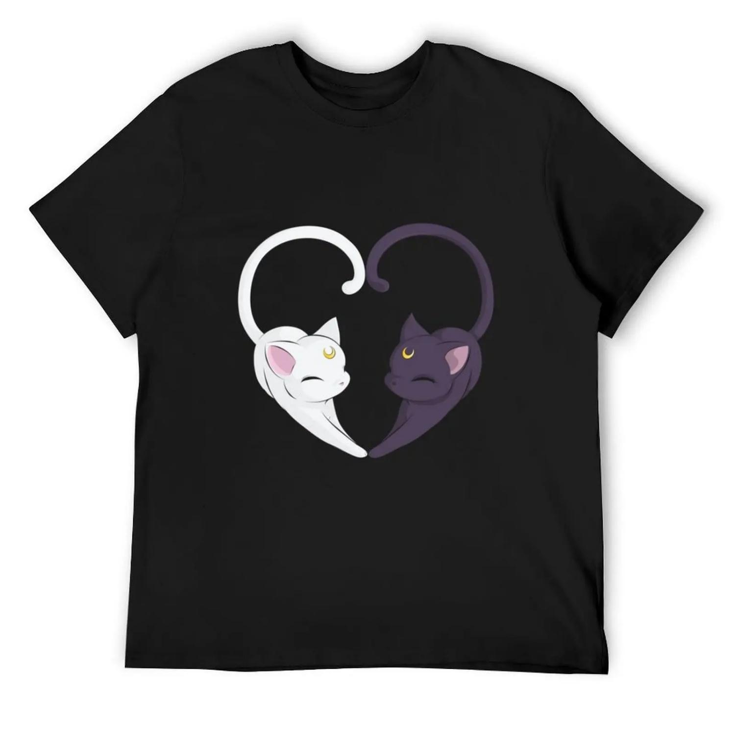 

Moon Cat Heart T-Shirt Anime t-shirt shirts graphic tees funny gifts men t shirts high quality XXXXXL різнокольоровий