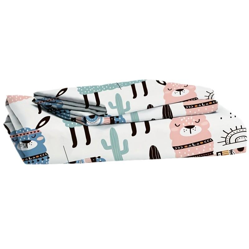 Alpaca Printed Down Quilt Cover Three-Piece Quilt Cover Digital Printing Bedding Home Textile