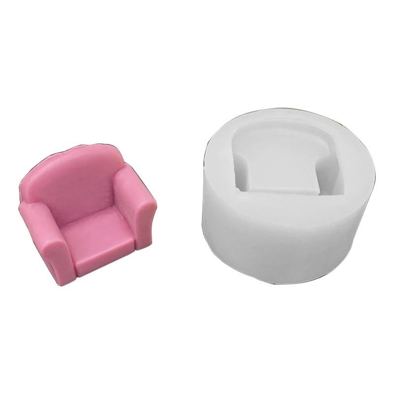 Mini Sofa Chair 3D Silicone Mold Flexible Candle Wax Soap Making Mould DIY Craft for Make Chocolates Hard Candy Dessert