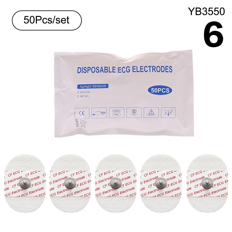 Multi Sizes Adult 50 PCS White Non-woven Fabrics Disposable ECG Electrodes Medical Electrode Patch Nonwoven ECG Electrode Pads