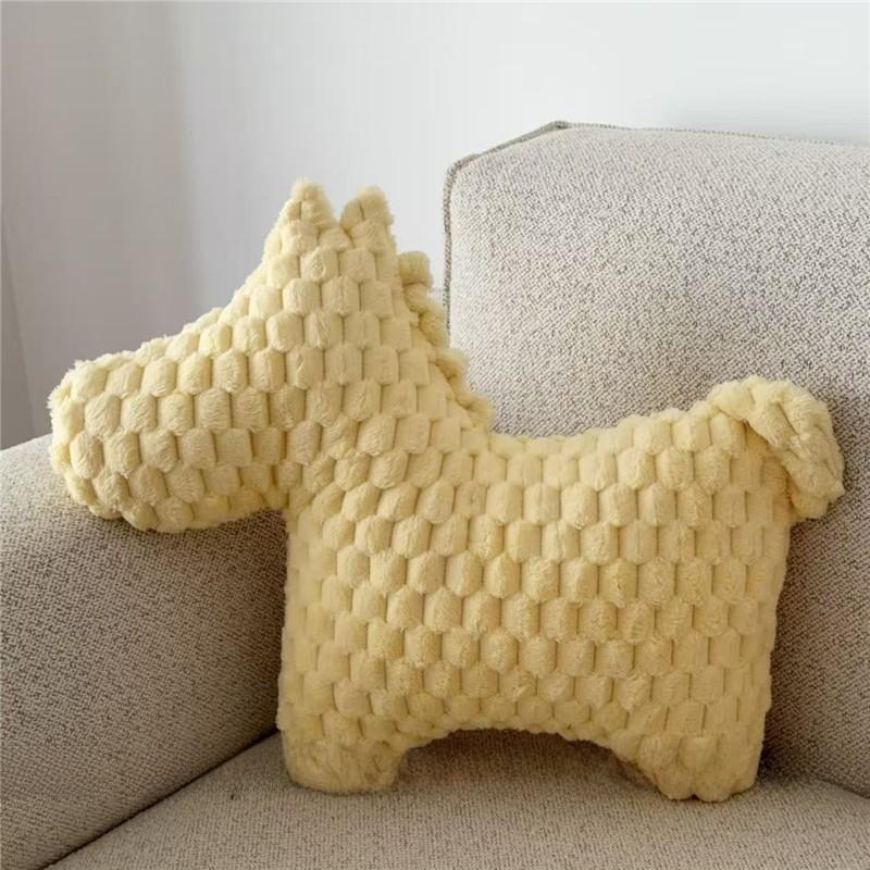 Animal Plush Cushion With Solid Color Design For Living Room Decor