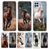 Phone Case For Samsung A13 A33 A35 A55 A73 A53 A23 A51 A71 A21S A31 A41 A05s A03S A15 A25 5G Cover Black White Horses Galloping