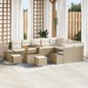 VidaXL Garden Sofa Sets with Beige Cushions In Poly Rattan 3362826