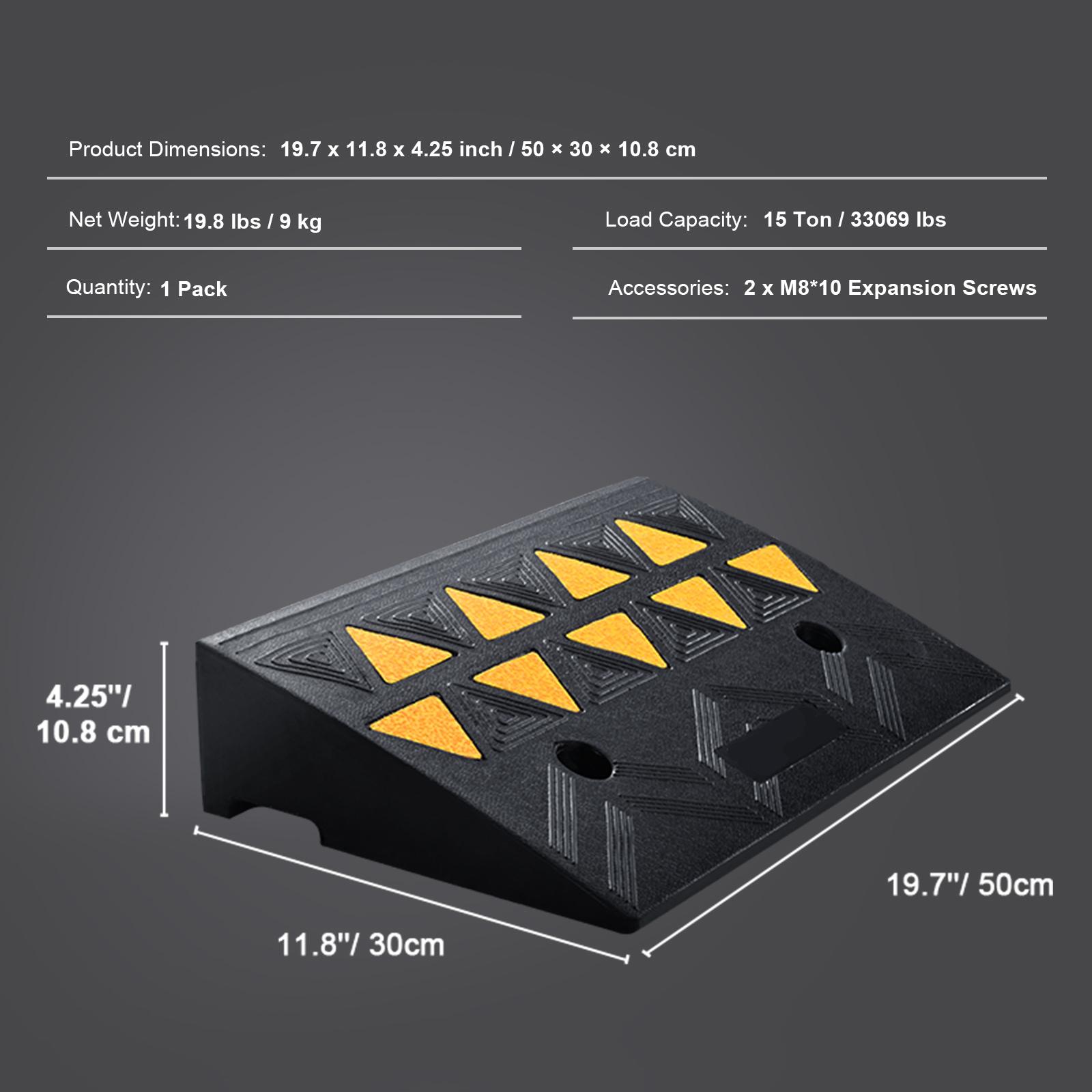 

SucceBuy 1/2 Pack Rubber Curb Ramp Rise Heavy Duty Threshold Driveway Ramps with Stable Structure for Car Wheelchairs Motorcycle