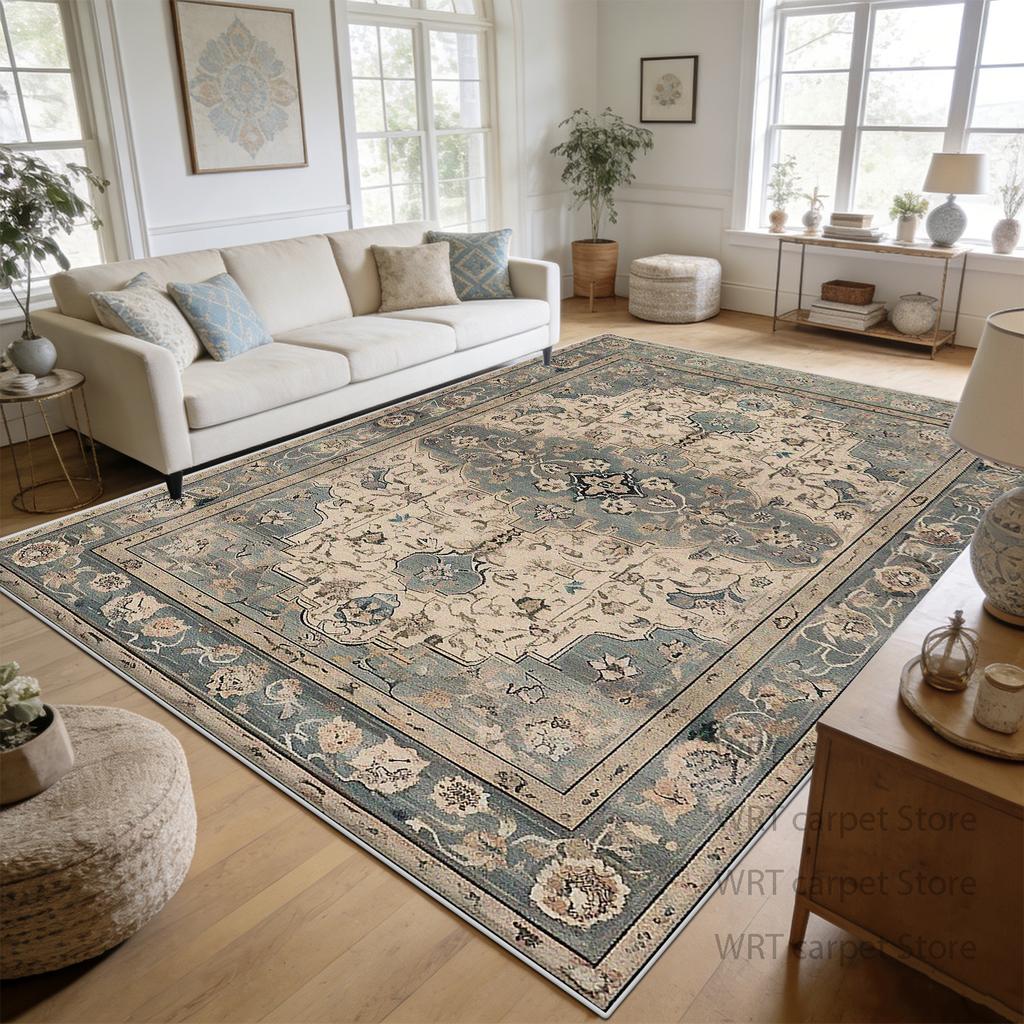 Persian Retro Large Living Room Carpets Cream Color Decoration Non-slip Easy Clean Rug Cloakroom Bedroom 200x300 Floor Mat Sofa