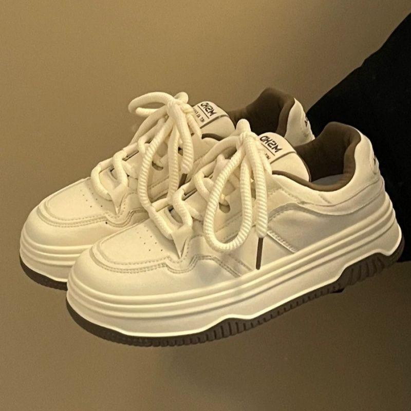 New sports shoes women's platform students versatile white shoes casual big head bread shoes board shoes