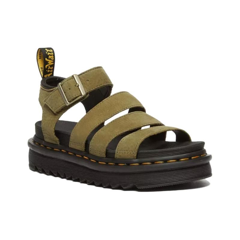 Dr. Martens Leather Fashion Versatile Beach Sandals Women sandals Green 31735357