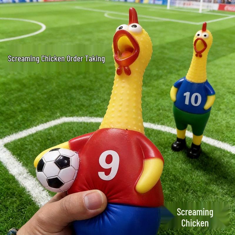World Cup Chicken Scream Football Prank Toy: Creative Sound-Making Decompression Squeeze for Kids