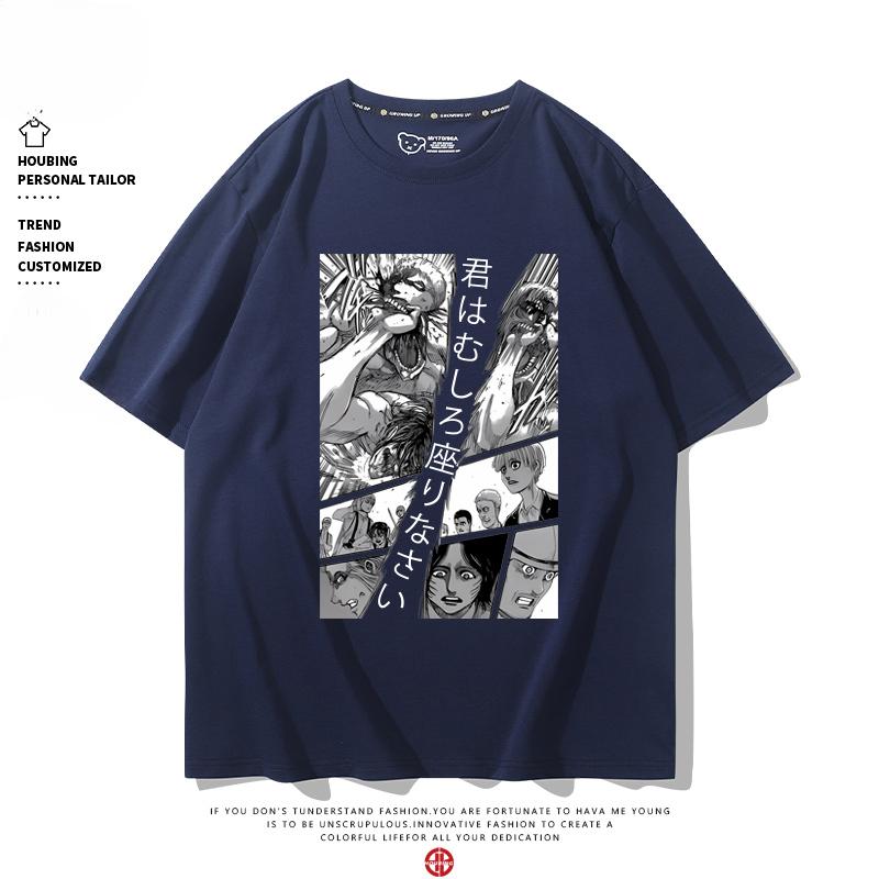 Summer 100% Cotton T-shirt Attack Giant Wings of Freedom Clothing Sergeant Alan Mikasa Around Short-sleeved Men