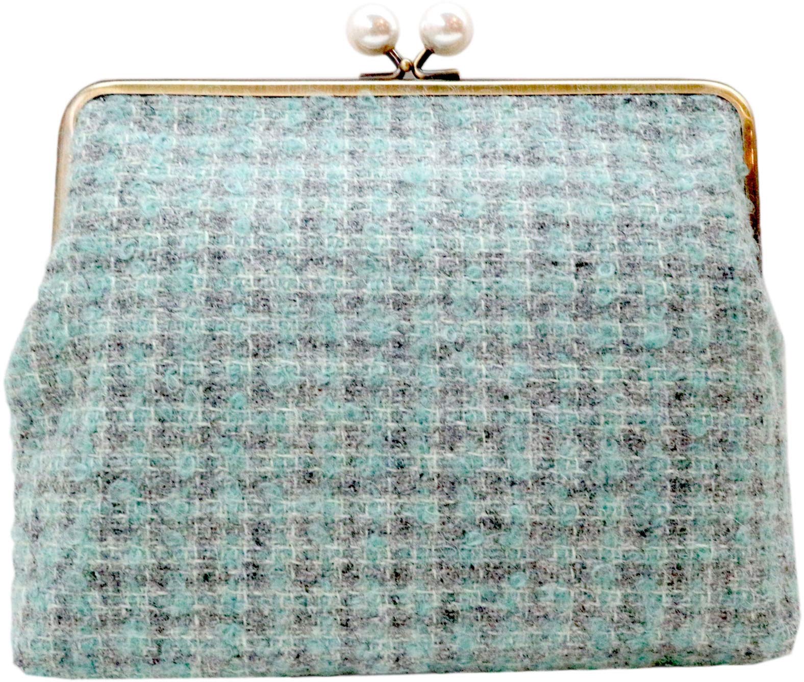 

Marushin Large W20 x H16 x Boucle Wool Made by 0405006700 Pouch, Blue, D4cm, Fabric, MOON, UK, синій