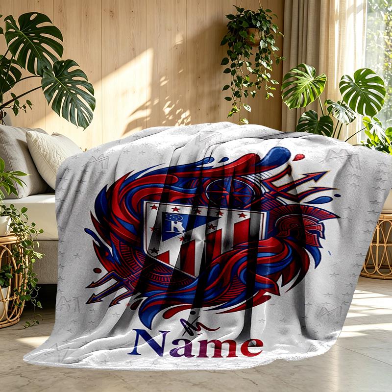 Individualizuotas su vardu Atletico Madrid spaudinio pledas, namų dekoras, miegamasis, sofa, stovyklavimas, svetainės sofa, dovanos gimtadieniui, Kalėdoms