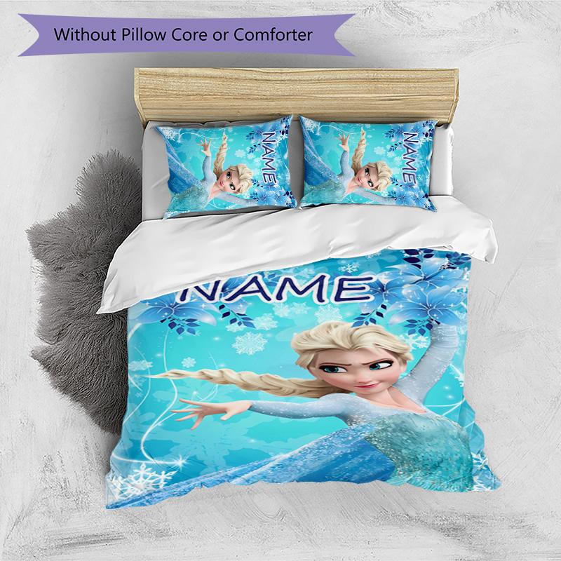 3pcs Frozen8 Cover Set - Personalized Name, HD Printed Bedding with 1 Cover and 2 Pillowcases - Perfect for Home Decor, Easy Care