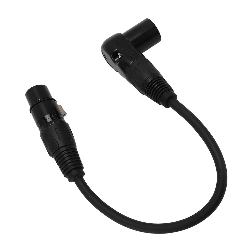 XLR Microphone Extension Cable Adapter 90 Degree XLR Male to Female 3 Pin Mic Cord for Speakers Stud