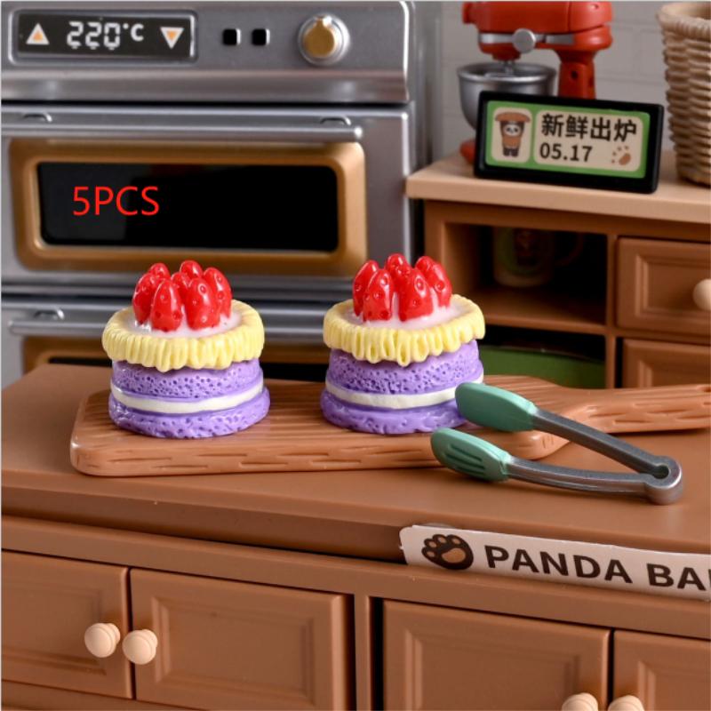 

5/10PCS Dollhouse Miniature Cream Strawberry Cake Model Food Toy Home Ornaments Doll House Toy Kids Pretend Toys Gift