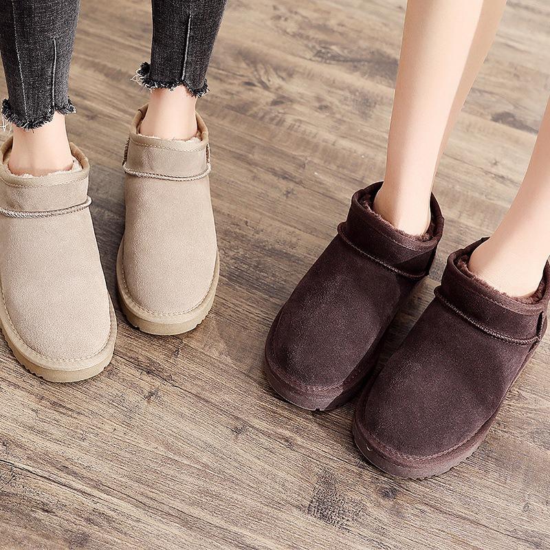 [] Snow boots women's short boots fashion cotton shoes bread shoes one pedal thickened to keep warm