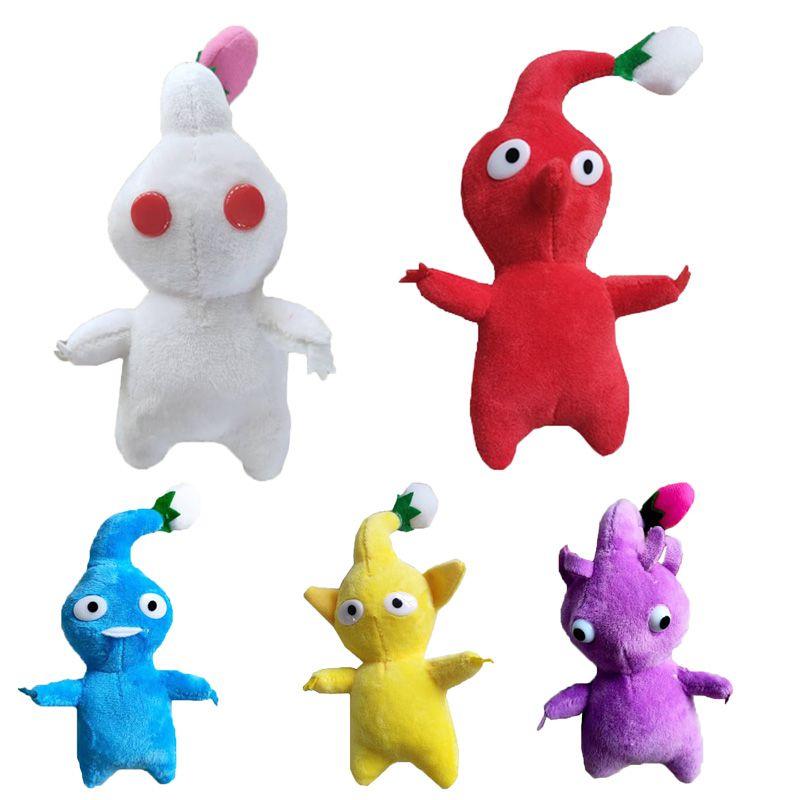Set of 5pcs Pikmin Plush Toy Stuffed Animal Plant Yellow Flower Bud Leaves Cartoon Ice Olimar Soft Figure Gift for Kids Birthday