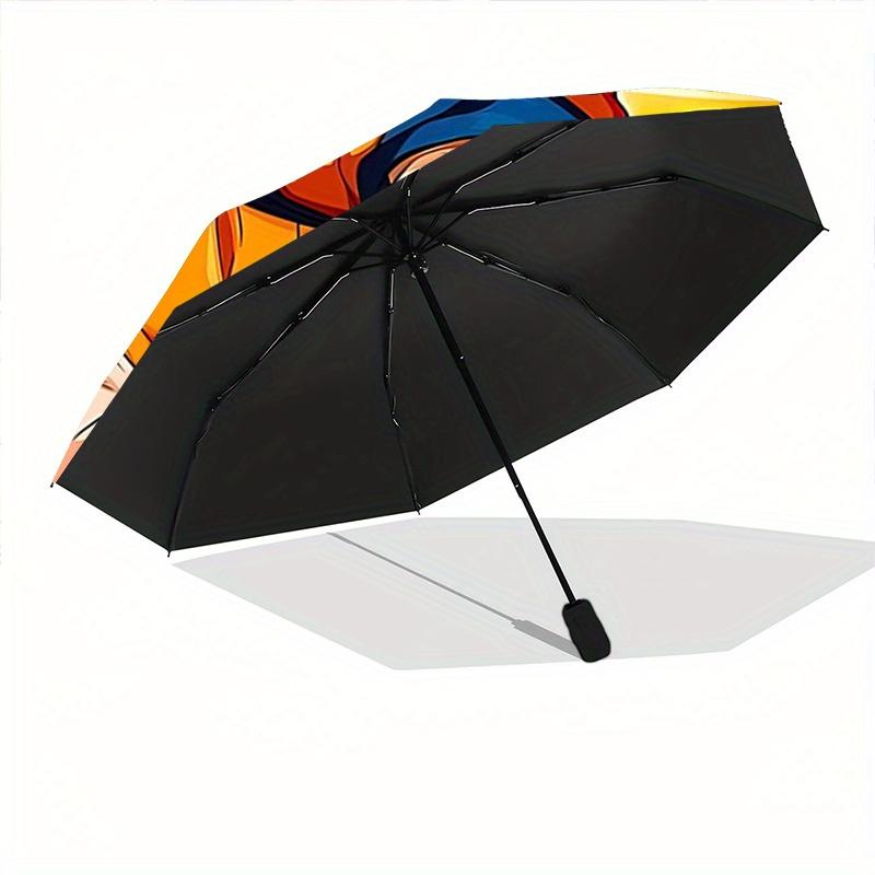 1pc Dragon Ball Z Goku Fully Automatic Folding Portable Umbrella, 8 Iron Frames, Three-Fold Design, Suitable for All Seasons, Suitable for O