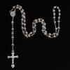 Gold-Plated 6mm Imitation Bead Rosary Necklace with Exquisite Pendant