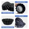 12PCS Non-stick Ripple Egg Tart Mold Carbon Steel Round Tart Quiche Pans Cupcake Muffin Baking Mould Kitchen Baking Tool