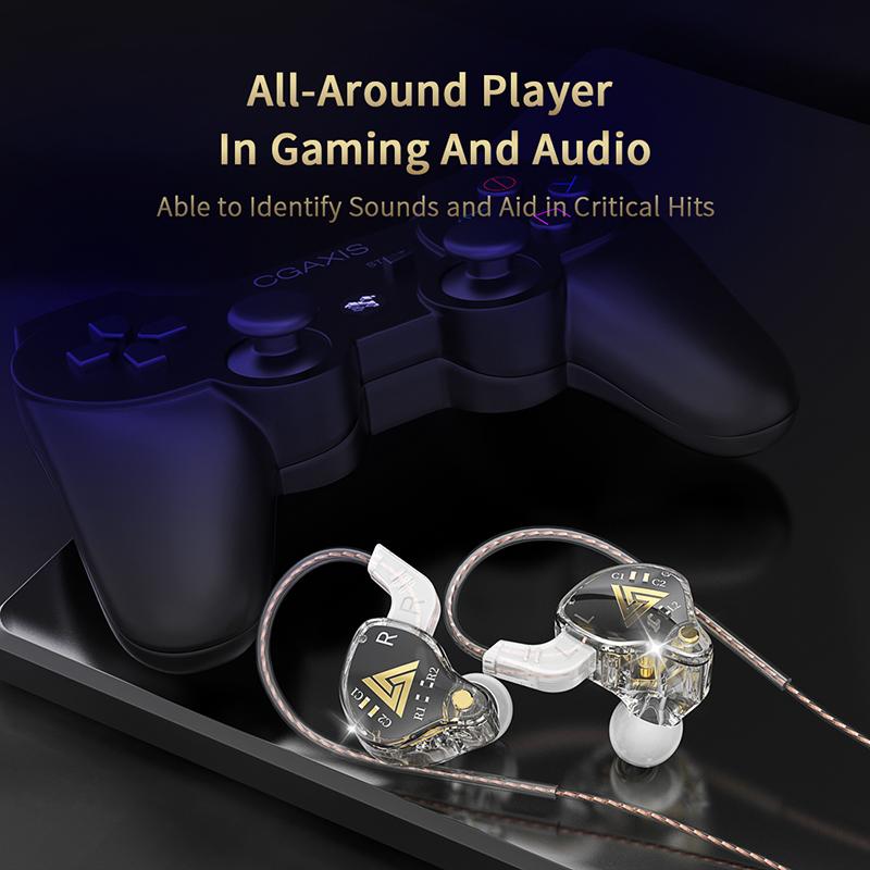QKZ AKX HIFI Heavy Bass Transparent Earphones IEM Monitor Level 3.5mm In-Ear Music Headphone Dynamic With Mic Wired Headset DMX