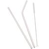 2pcs Stainless Steel Straight Bend Straw Set Fruit Juice Milkshake Cocktail Straw Pearl Milk Tea Drinking Straw Bar Accessories