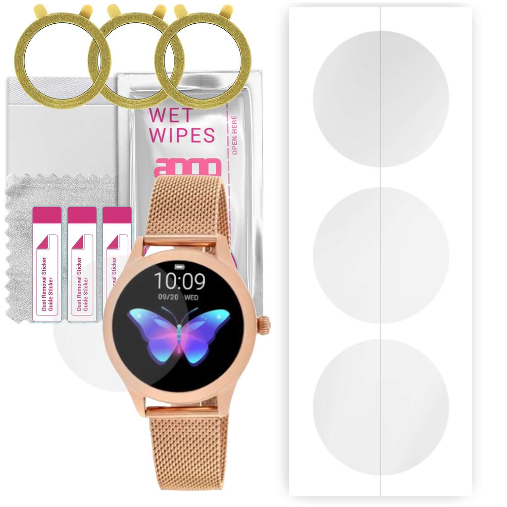 3x Apgo Hydrogel Screen Protector for Rubicon Smartwatch SMARUB011, Hydrogel Film, with Positioning Layer Easy Installation