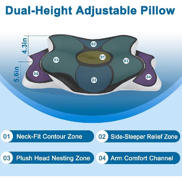Cervical Pillow for Side Sleepers,Memory Foam Pillows for Neck and Shoulder Pain,Deep Sleep Pillows for Back Pain Sleeper, Dreamers