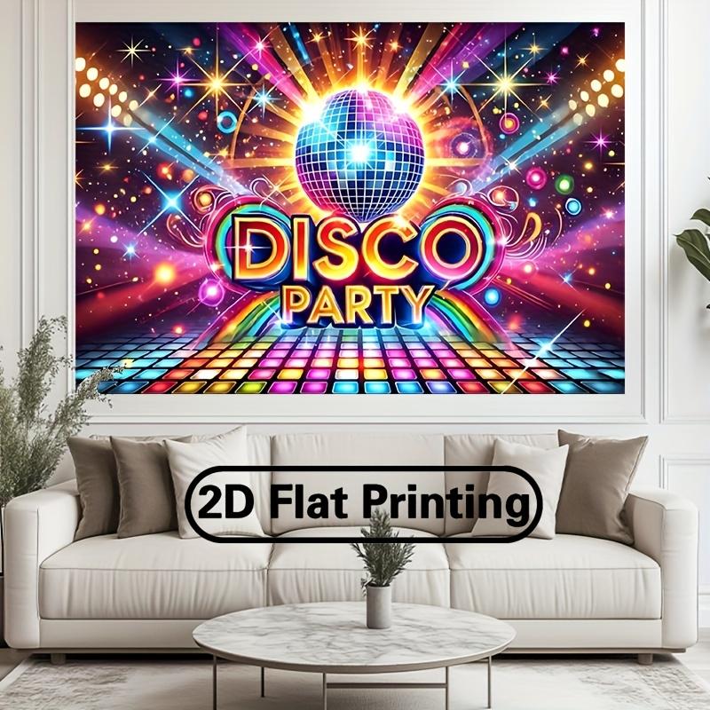 2D Flat Banner -1 Piece Gorgeous Disco Party Background Cloth - Color Photography Background Banner