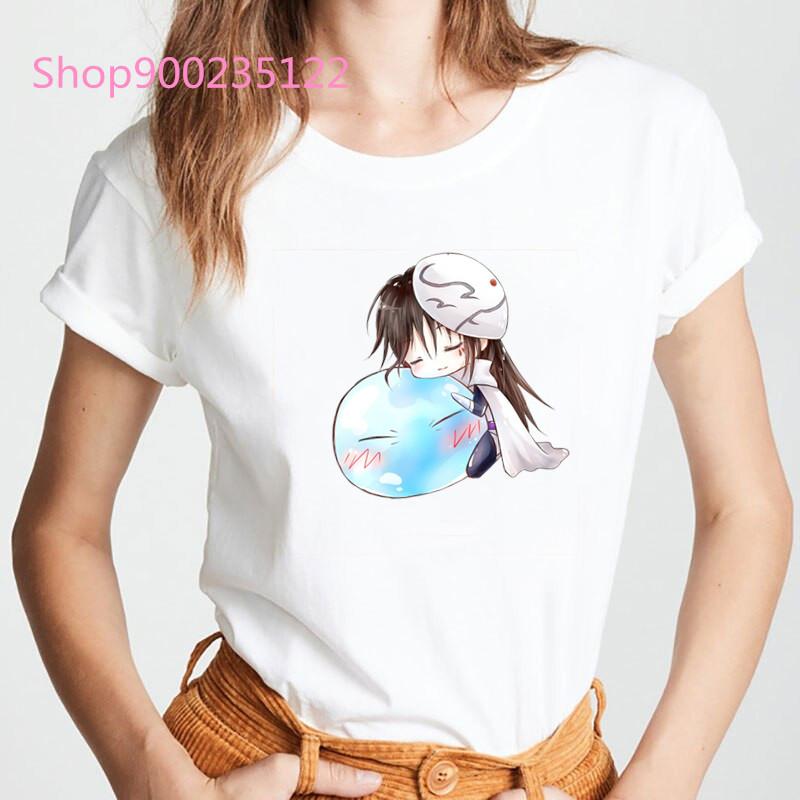 

Japanese Anime Women Cute T-Shirt Printed Spider Kumoko Tee Tops Fashion Casual Women Clothes Summer Streetwear Tshirt Femme XXXL білий