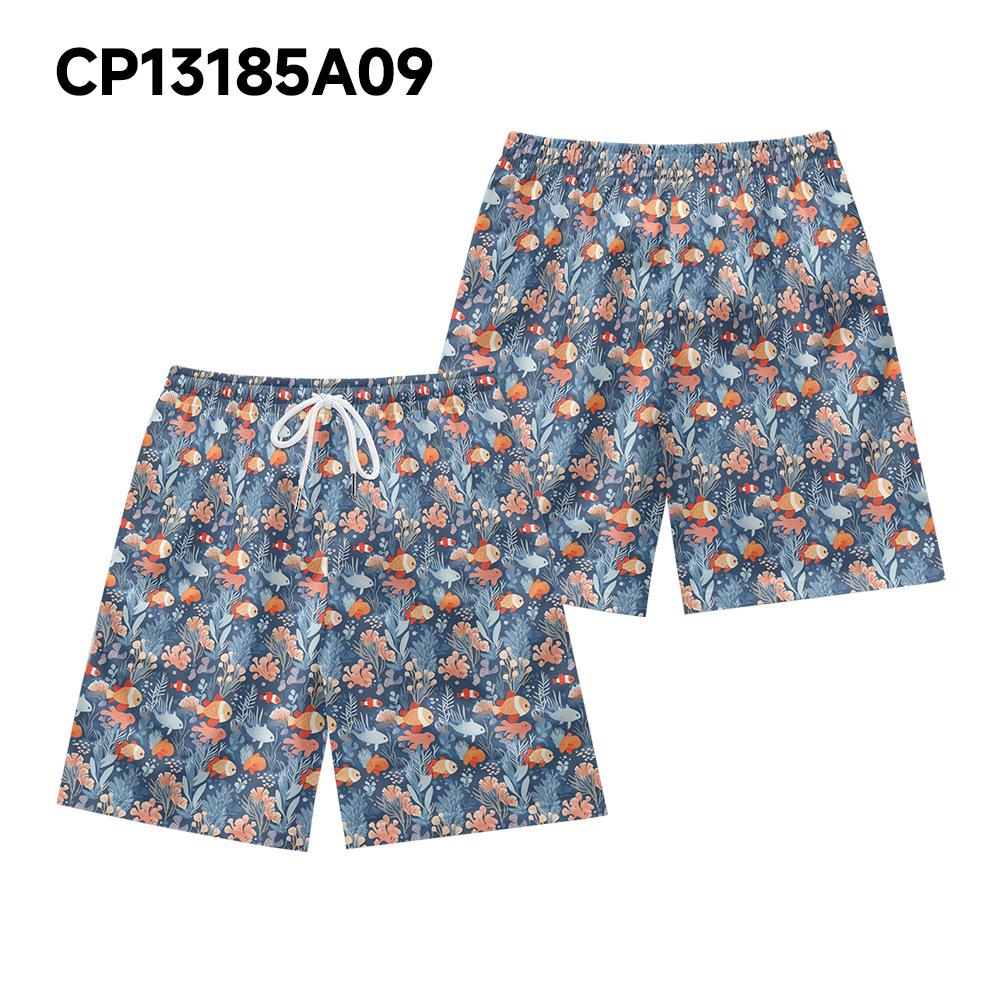 Creature Marine Europee e Americane Elementi Floreali Pantaloncini Casual da Uomo Pantaloni da Spiaggia